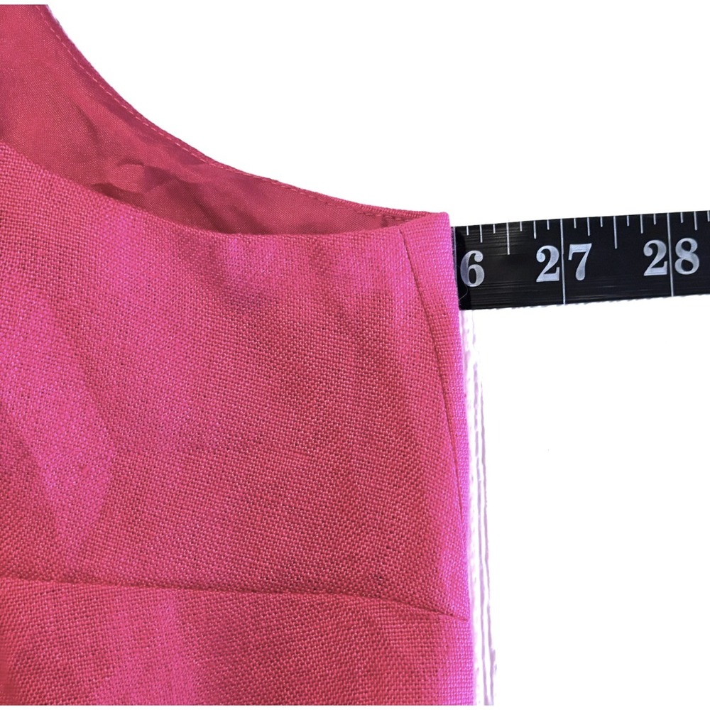 Talbots Pink Irish Linen Shift Dress 20W Sleeveless Scoop Neck Classic Lined - Picture 7 of 9